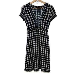 Custo Barcelona Polka Dot Short Sleeve V-Neck Stretchy Retro‎ Dress SZ 1 (XS)